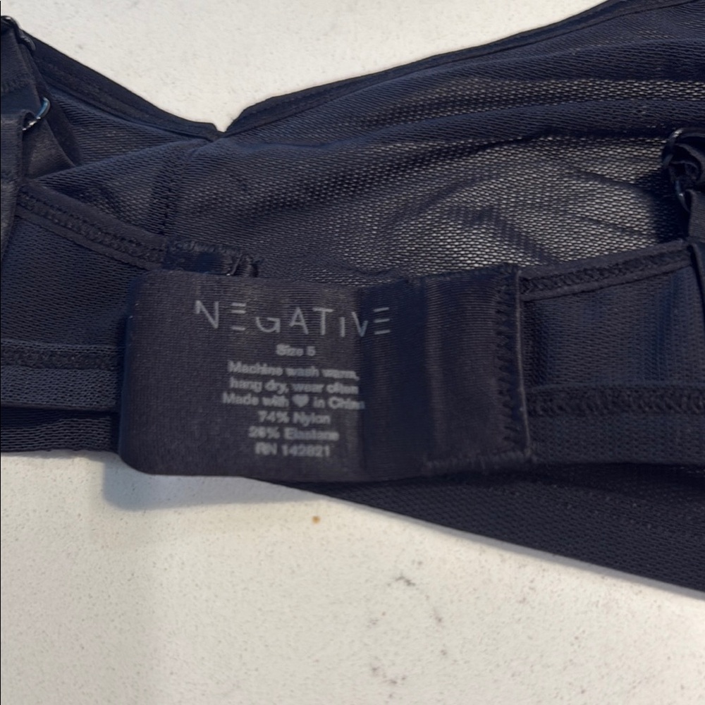 Negative Underwear Black Sieve Non Wire Sheer Bra NWT - Picture 6 of 7